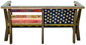 American Flag Loveseat – Our traditional American flag plaque adapted to a loveseat, metal stars and all! back view