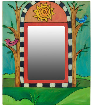 5"x7" Picture Frame – Vibrant landscape picture frame motif with birds perched on trees of life that frame the photo 