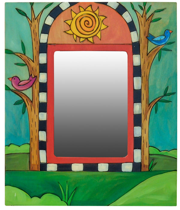 5"x7" Picture Frame – Vibrant landscape picture frame motif with birds perched on trees of life that frame the photo