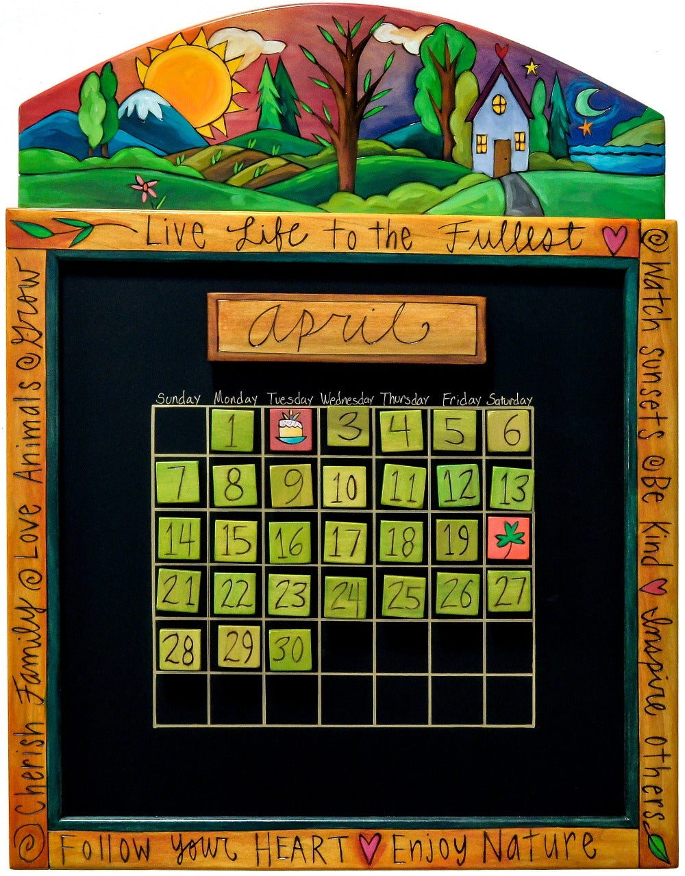 Small Perpetual Calendar – Bright and beautiful landscape themed calendar reminding you to