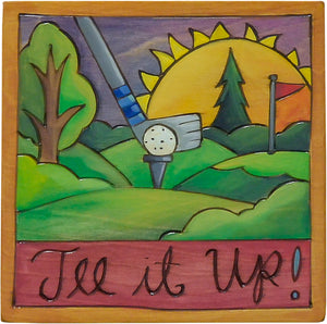 7"x7" Plaque – "Tee it up" golfing motif plaque