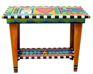 3ft Sofa Table – Vibrant sofa table with bold, inspirational phrases front view