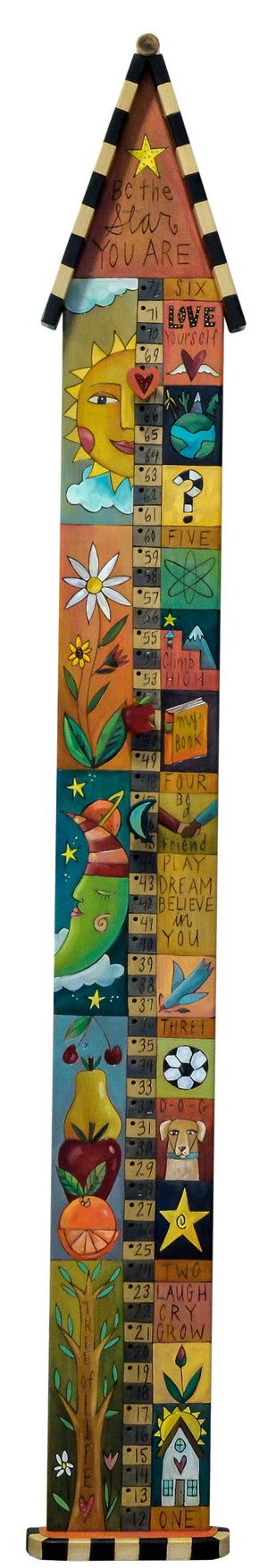 Growth Chart with Pegs – "Be the star you are" growth chart painted in a beautiful and earthy elegant palette