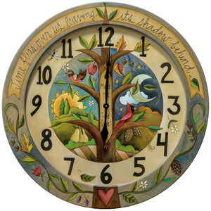 Beautiful four seasons clock motif with a seasonal vine adorning the outer border