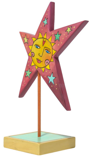 Star Sculpture – "Shine" tabletop sculpture with painted sun surrounded by stars