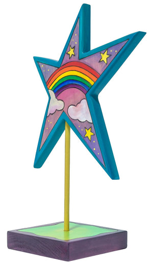 Star Sculpture – "Your Best Help" tabletop star sculpture with painted rainbow