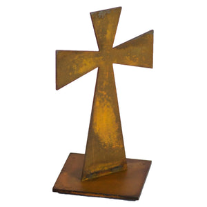 Contemporary Collectible Cross – A sweet little tabletop cross that's perfect to display for Christmas, Easter, or all year round on white backbround