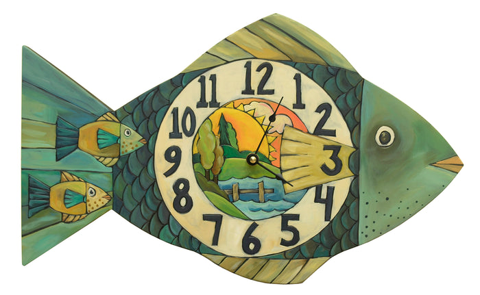"Lake Time" Fish Shaped Clock