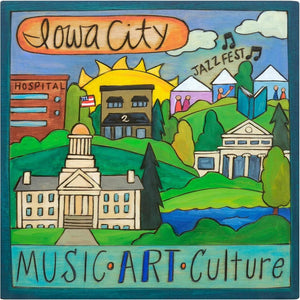 "Little Big Town" Plaque – An Iowa City, IA landscape motif front view