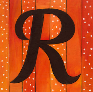 Sincerely, Sticks "R" Alphabet Letter Plaque option 2 with polka dot stripes