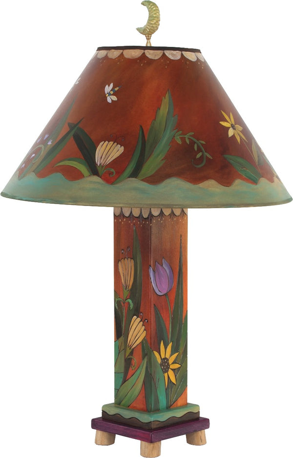 Box Table Lamp –  Elegant table lamp with floral garden motifs