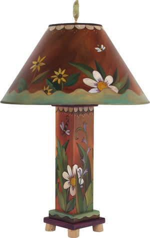Box Table Lamp –  Elegant table lamp with floral garden motifs 