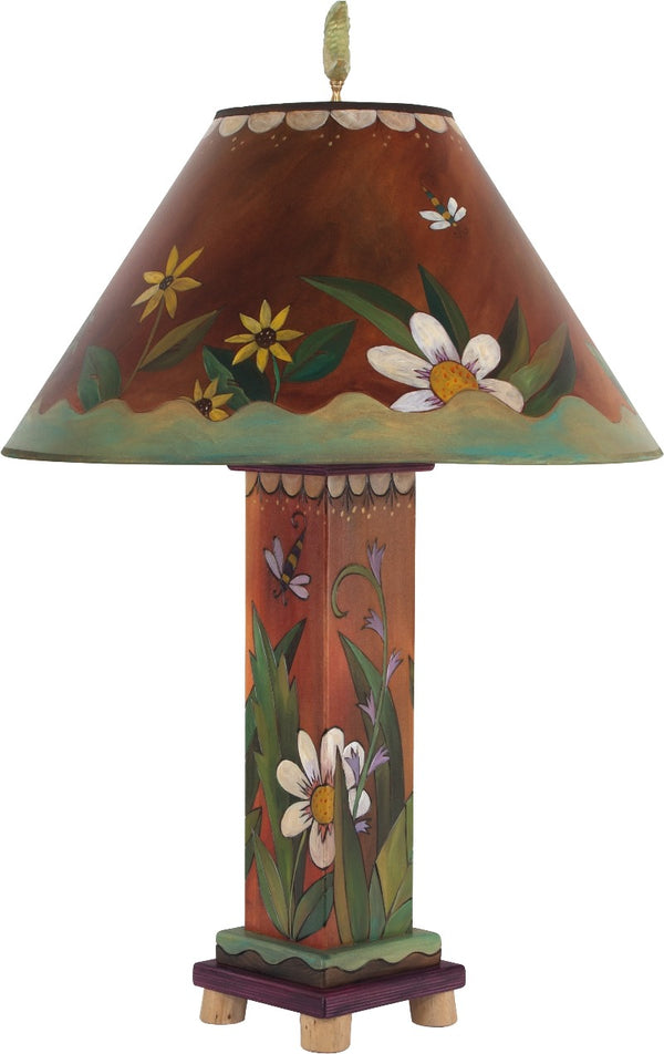 Box Table Lamp –  Elegant table lamp with floral garden motifs