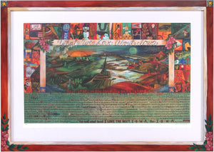 Framed WWLA Iowa Lithograph 2006 Edition –  "What We Love About Iowa" litho print in a handcrafted Sticks frame
