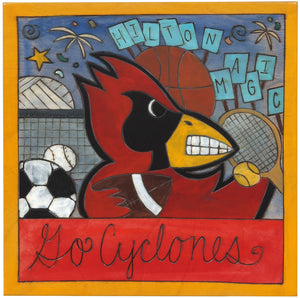 Iowa State 10"x10" Plaque –  Hilton Magic plaque featuring Cy honoring Iowa State University, "Go Cyclones"