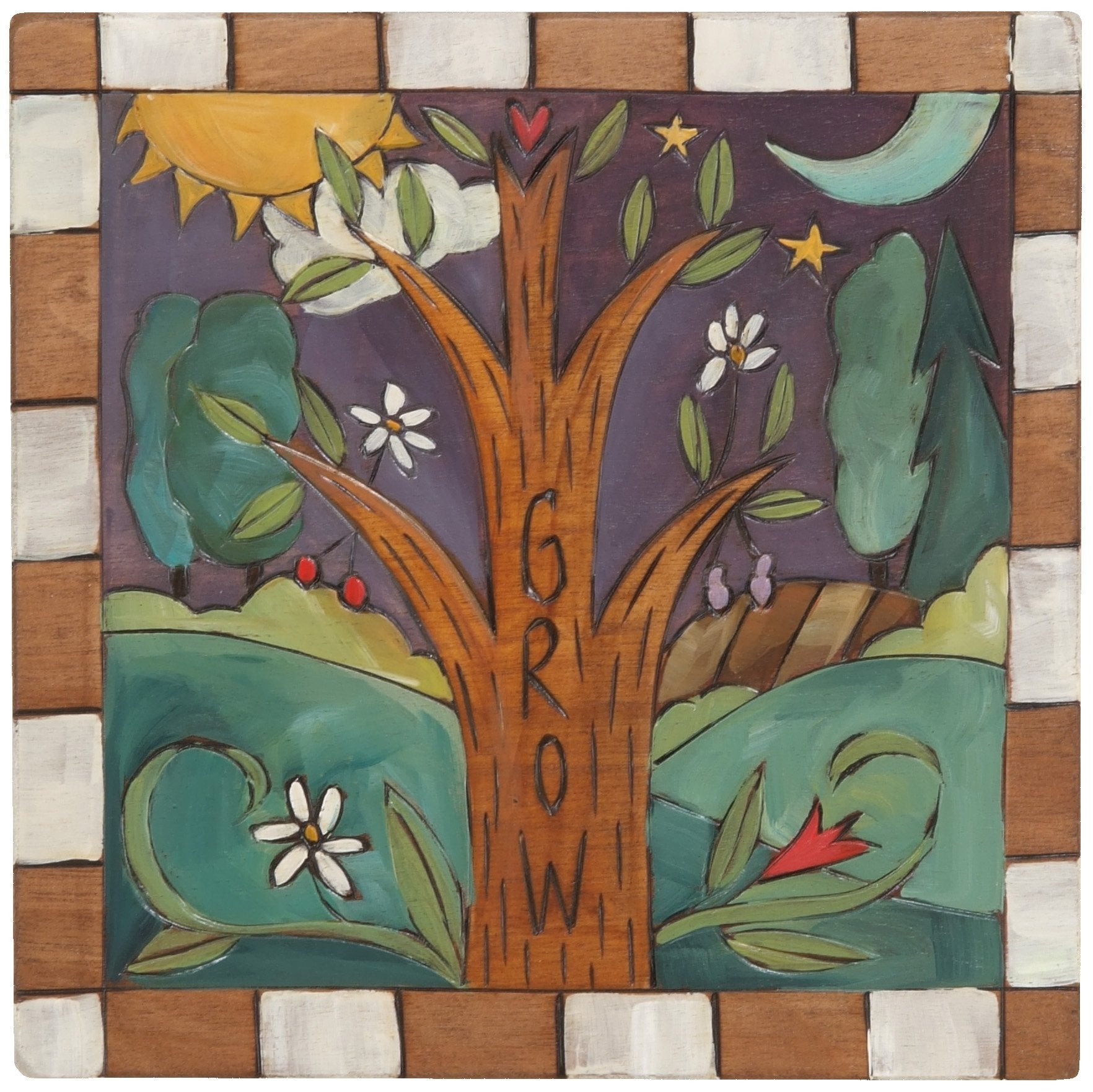 Sticks handmade wall plaque with