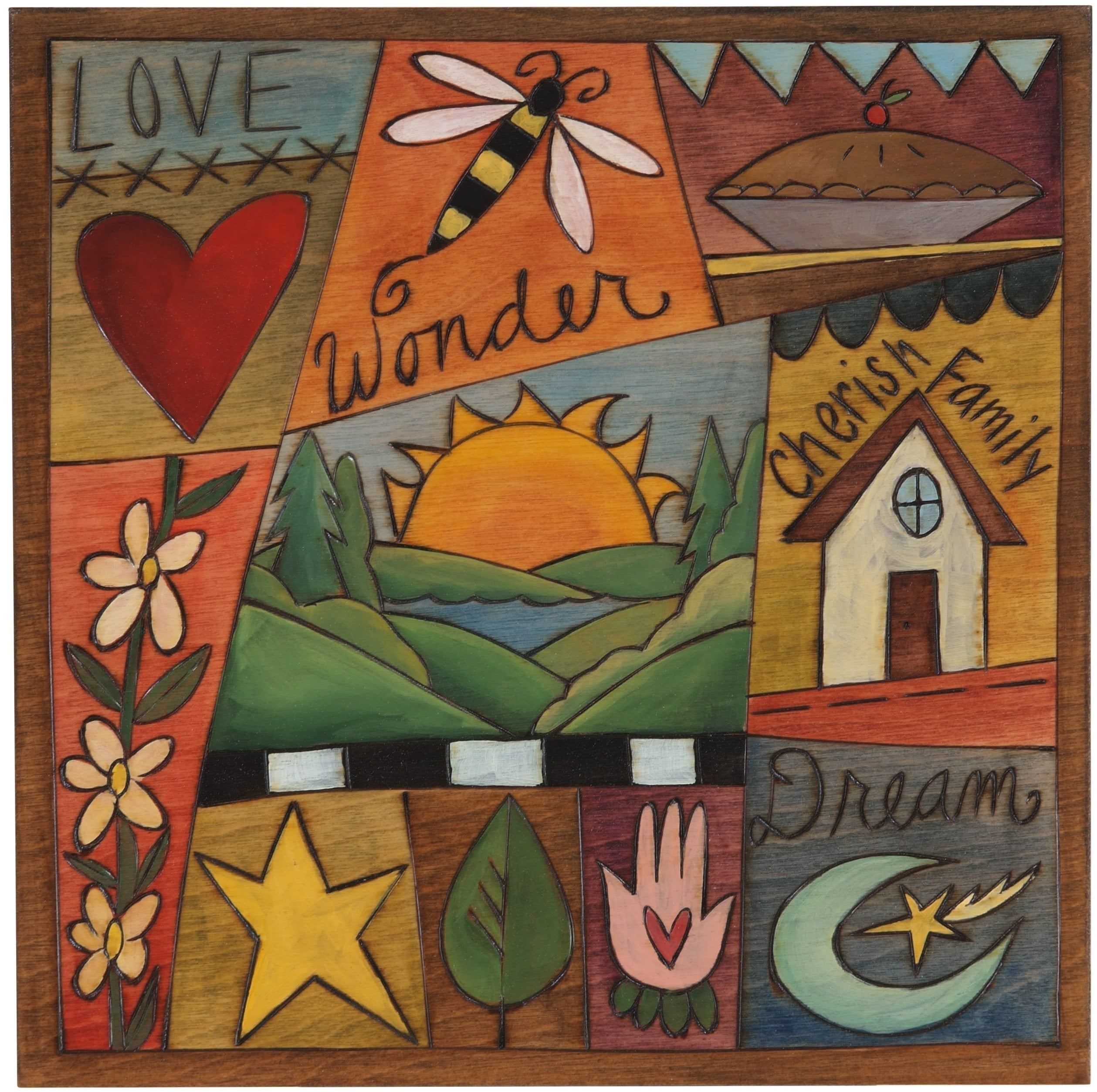 Sticks handmade wall plaque with