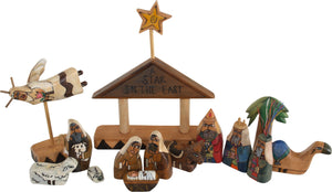 Small Nativity –  "A Star in the East" nativity with brown roof