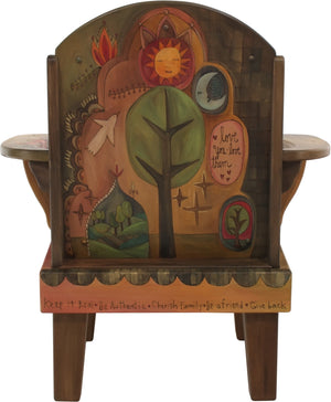 Friedrich's Chair and Matching Ottoman –  "Love You/Love Them" Friedrich's chair with ottoman with beautiful nature-inspired motif featuring the tree of life