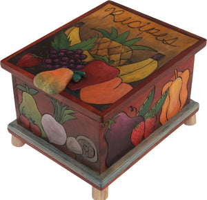 Recipe Box – "Recipes" box with a harvest of fruit and vegetables in a rich, warm color palette