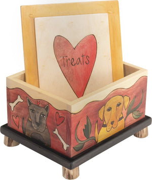 Pet Treat Box – A warm-toned heart themed dog treat box for the pups you love
