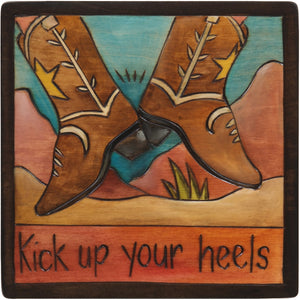 7"x7" Plaque –  "Kick up your heels" dancing boots motif