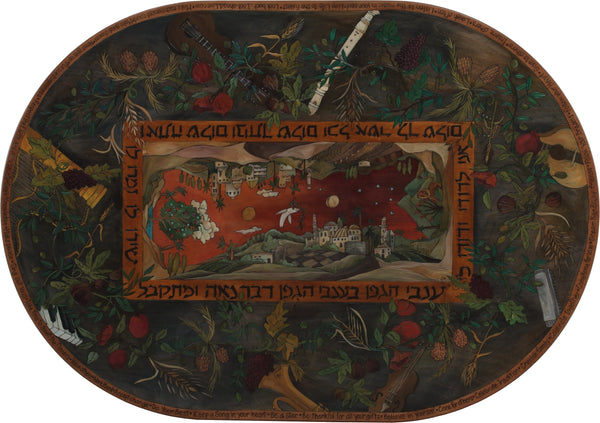 Oval Dining Table –  Handsome dining table with rich Judaica symbolism