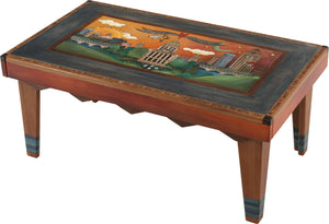 Rectangular Coffee Table –  Lovely Des Moines skyline coffee table in rich hues