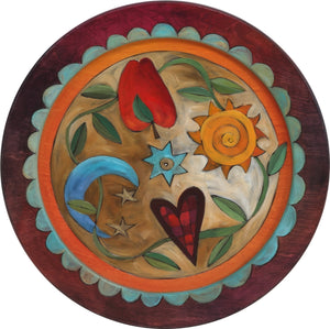 16" Round Tray –  Sun and Moon round tray with sun and moon motif