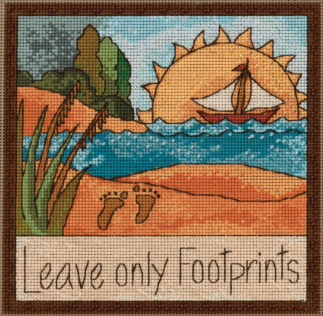 Leave Only Footprints Cross Stitch Kit | Wichelt Imports leave-only-footprints-cross-stitch-kit-wichelt-imports