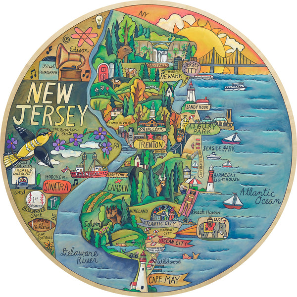 "The Glorious Garden State" Lazy Susan – A lovely landscape design of the Jersey shore front view