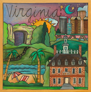 "Virginia is for Lovers" Plaque – Virginia plaque motif with local landscapes and landmarks like historic Mount Vernon