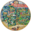 "Wonderful Washington" Lazy Susan – "The Evergreen State" lazy susan with beautiful landscape motif of Washington state front view
