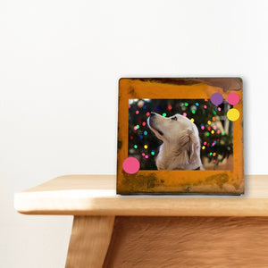 Square Magnetic Frame – Feature the latest favorite snapshot of your loved ones using a square magnetic frame example with christmas dog photo