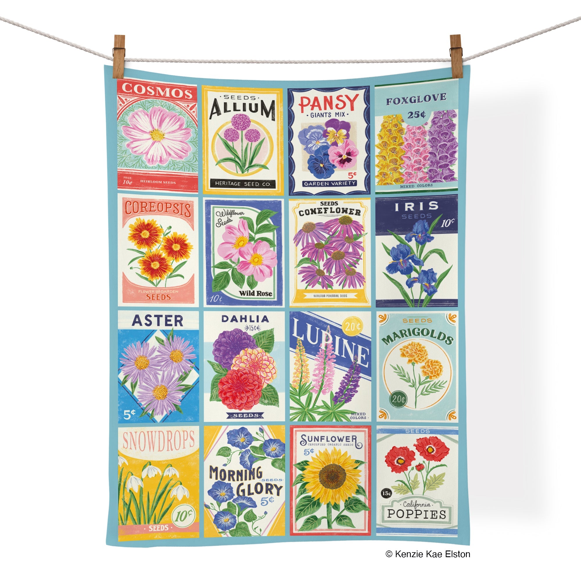 Cotton Tea Towel | Seed Packets