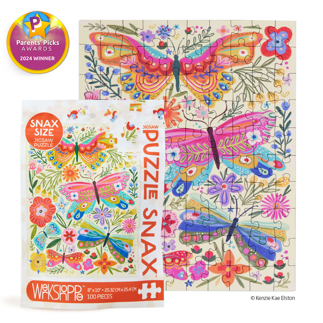 100 Piece Puzzle Snax | Butterfly Floral