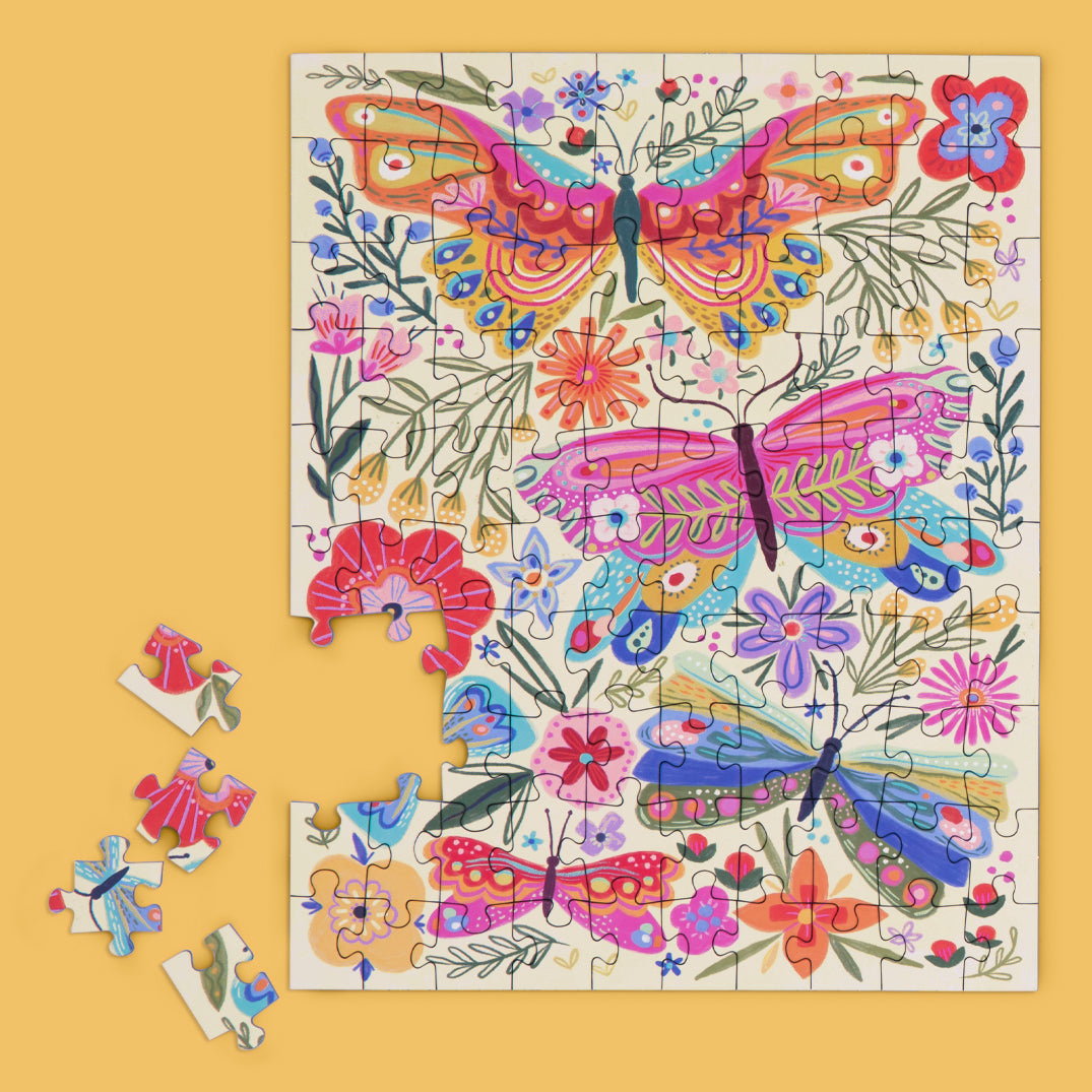 100 Piece Puzzle Snax | Butterfly Floral