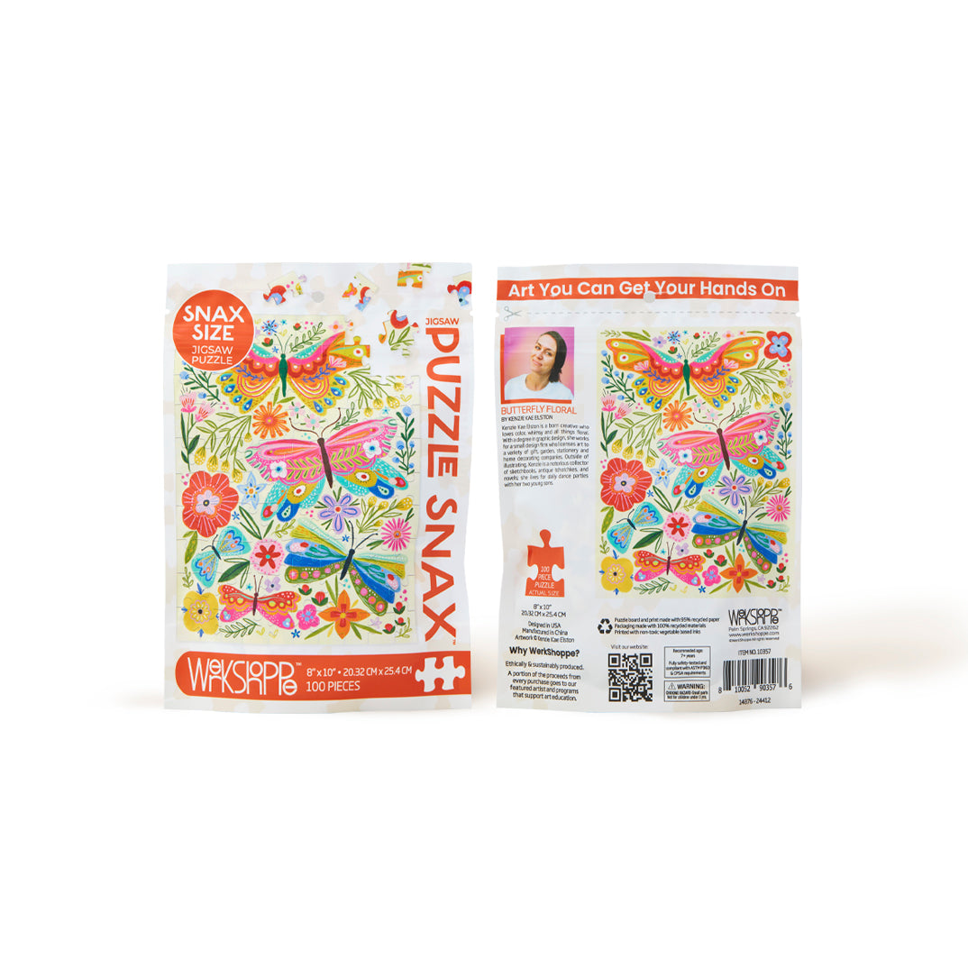 100 Piece Puzzle Snax | Butterfly Floral