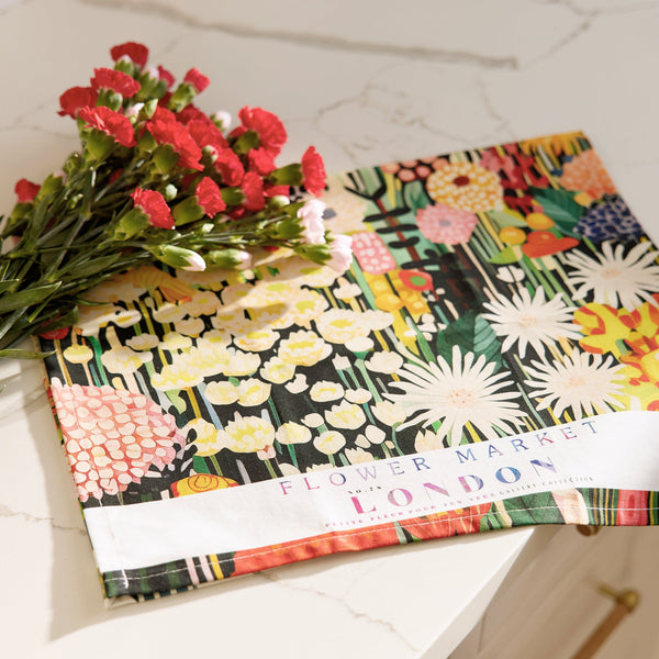Flower Market Cotton Tea Towel
