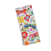 Colorful microfiber dish towel with butterfly and floral pattern on a white background