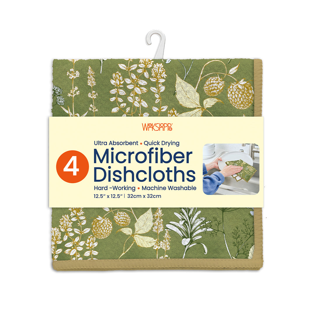 Kitchen Herbs Microfiber Dishcloths