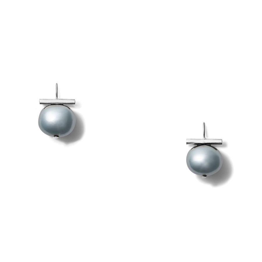 New! Ocean Pebble Pearl Earrings (Sterling)