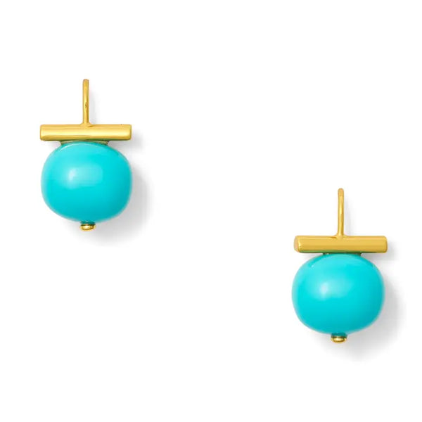 Turquoise Pebble Pearl Earrings | Medium [Gold]