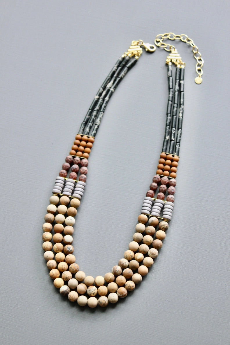 3 Strand Beaded Necklace
