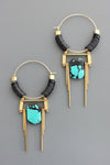 Art Deco Turquoise Hoop Earrings