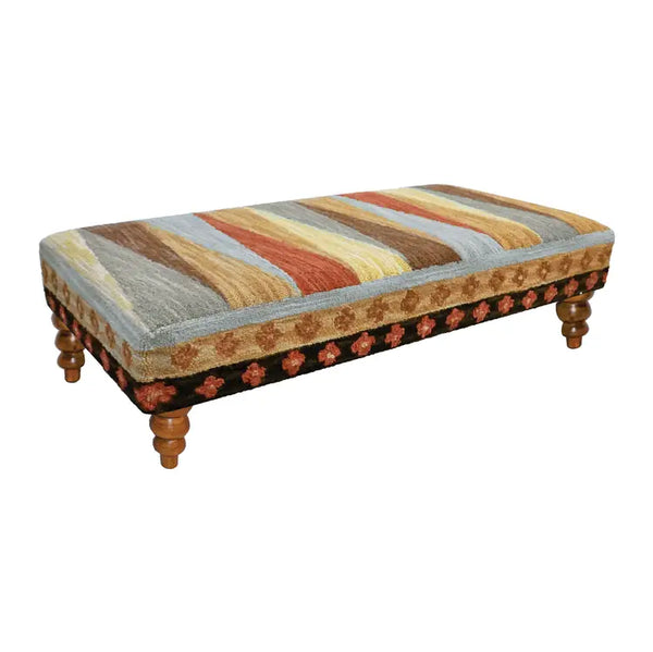 Wool Hooked Bench | Pinwheel