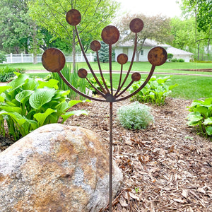 Whimsical garden sculpture - cow parsley