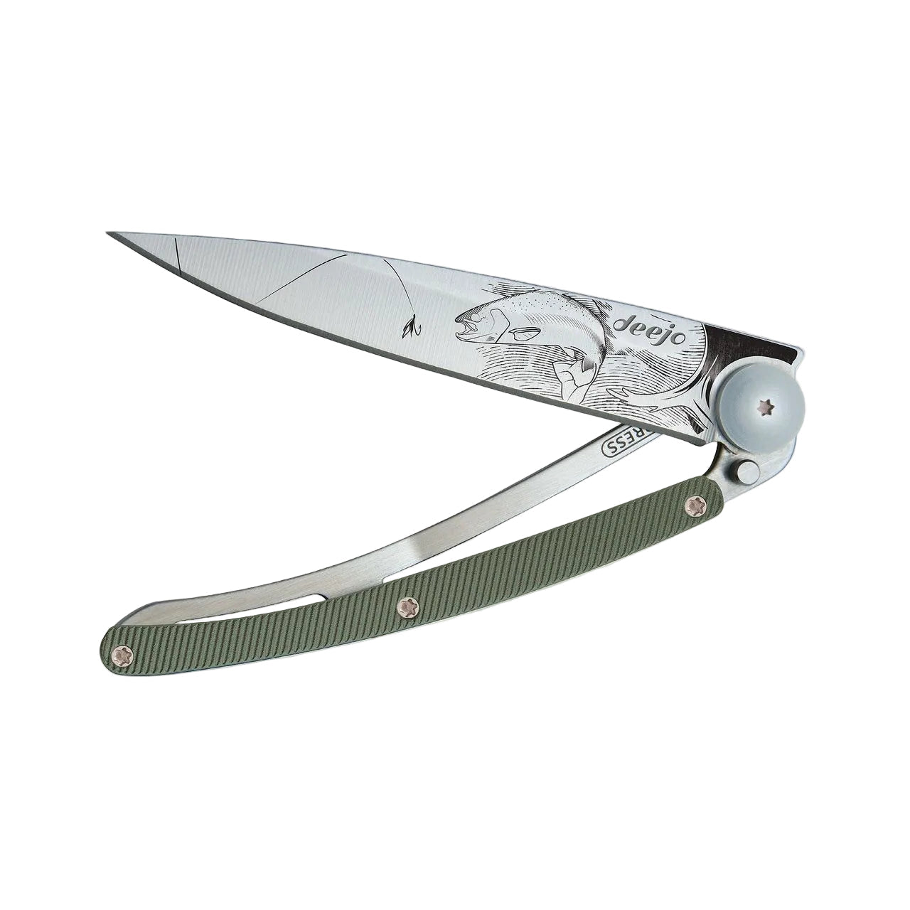 Pocket Knife | Green Aluminum + Trout