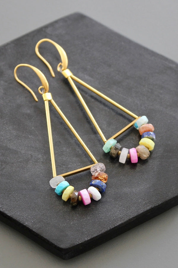Stone Geometric Earrings
