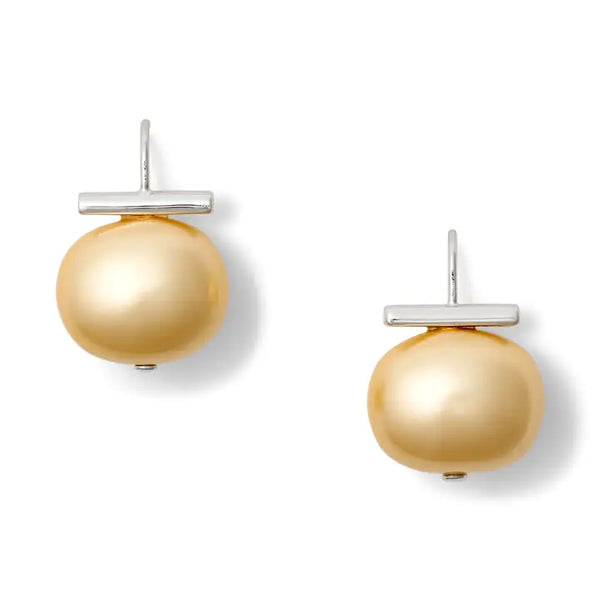 Butter Pebble Pearl Earrings | Large [Silver]